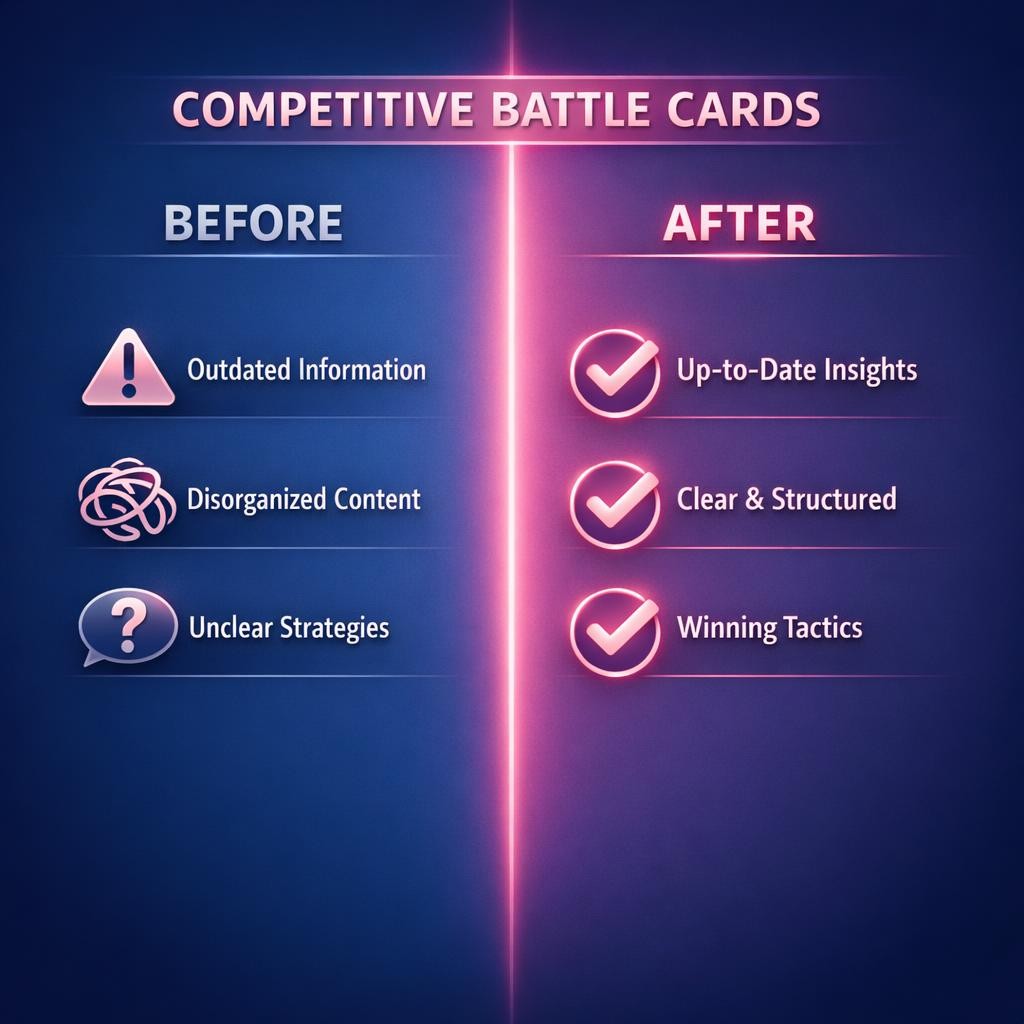Competitive Battle Cards — key stats, steps and framework infographic for B2B revenue teams | Revspire