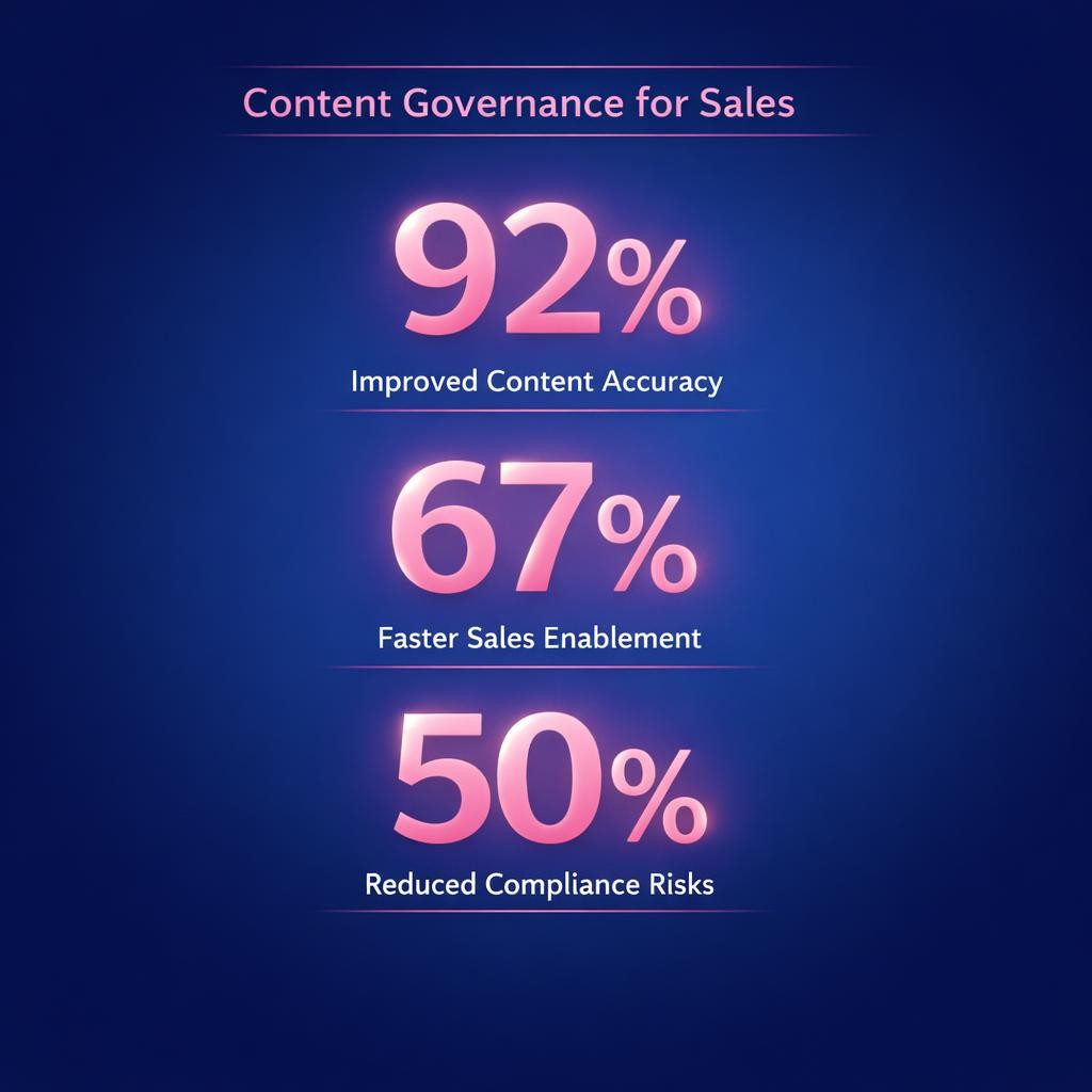 Content Governance for Sales — key stats, steps and framework infographic for B2B revenue teams | Revspire