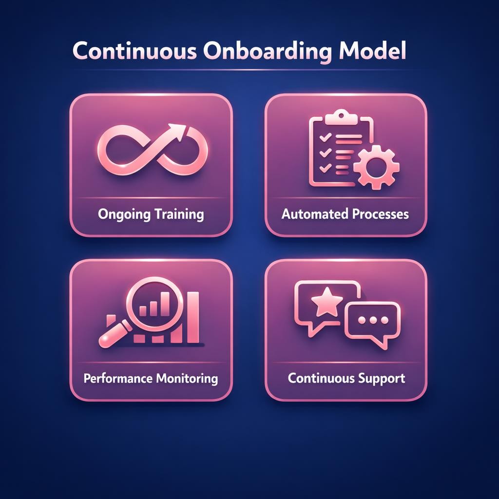 Continuous Onboarding Model — key stats, steps and framework infographic for B2B revenue teams | Revspire