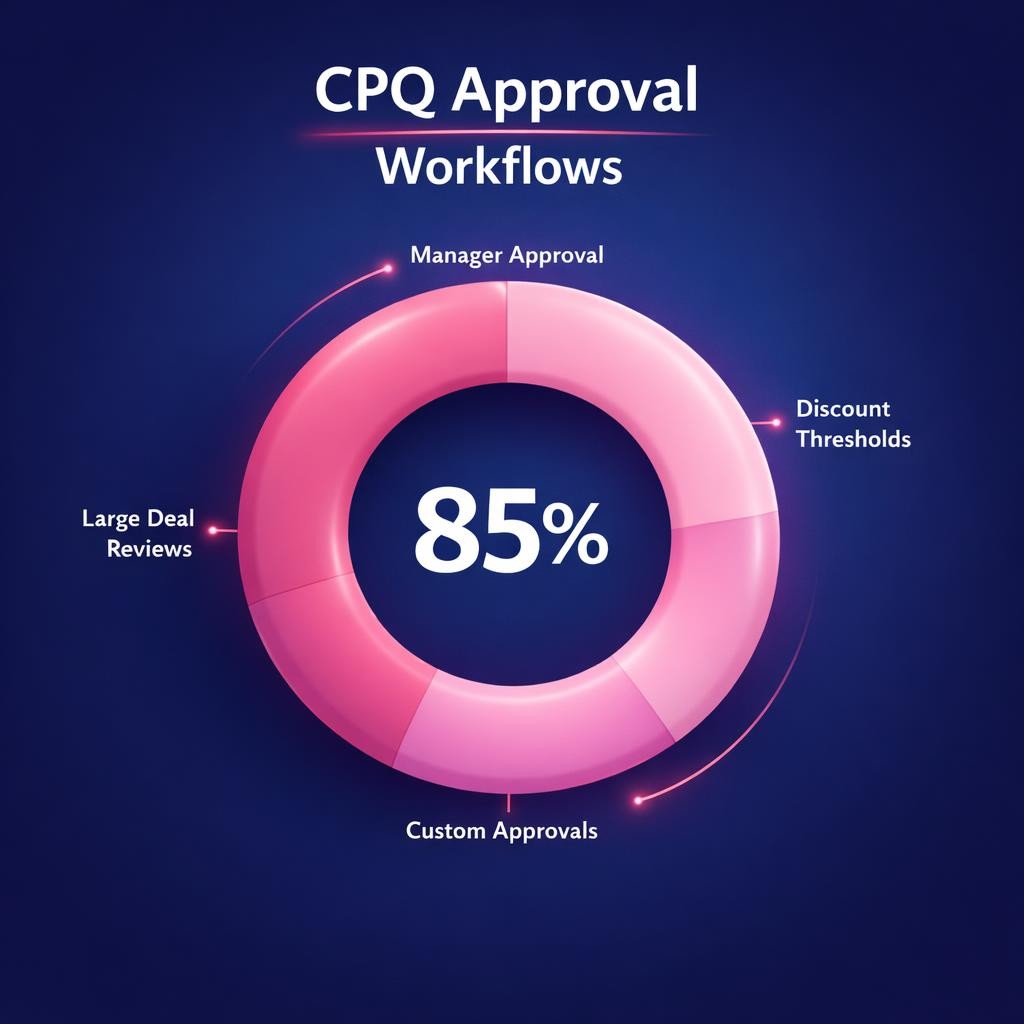 CPQ Approval Workflows — key stats, steps and framework infographic for B2B revenue teams | Revspire