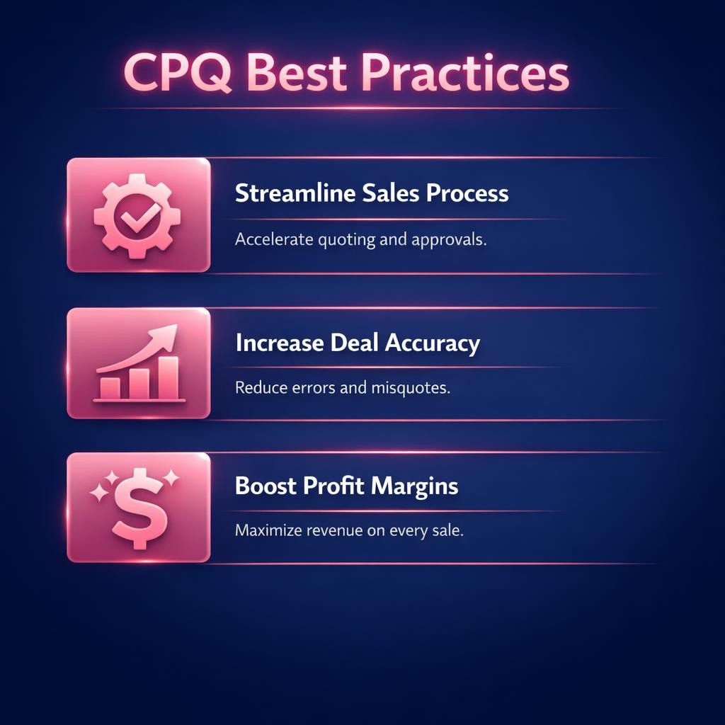 CPQ Best Practices — key stats, steps and framework infographic for B2B revenue teams | Revspire