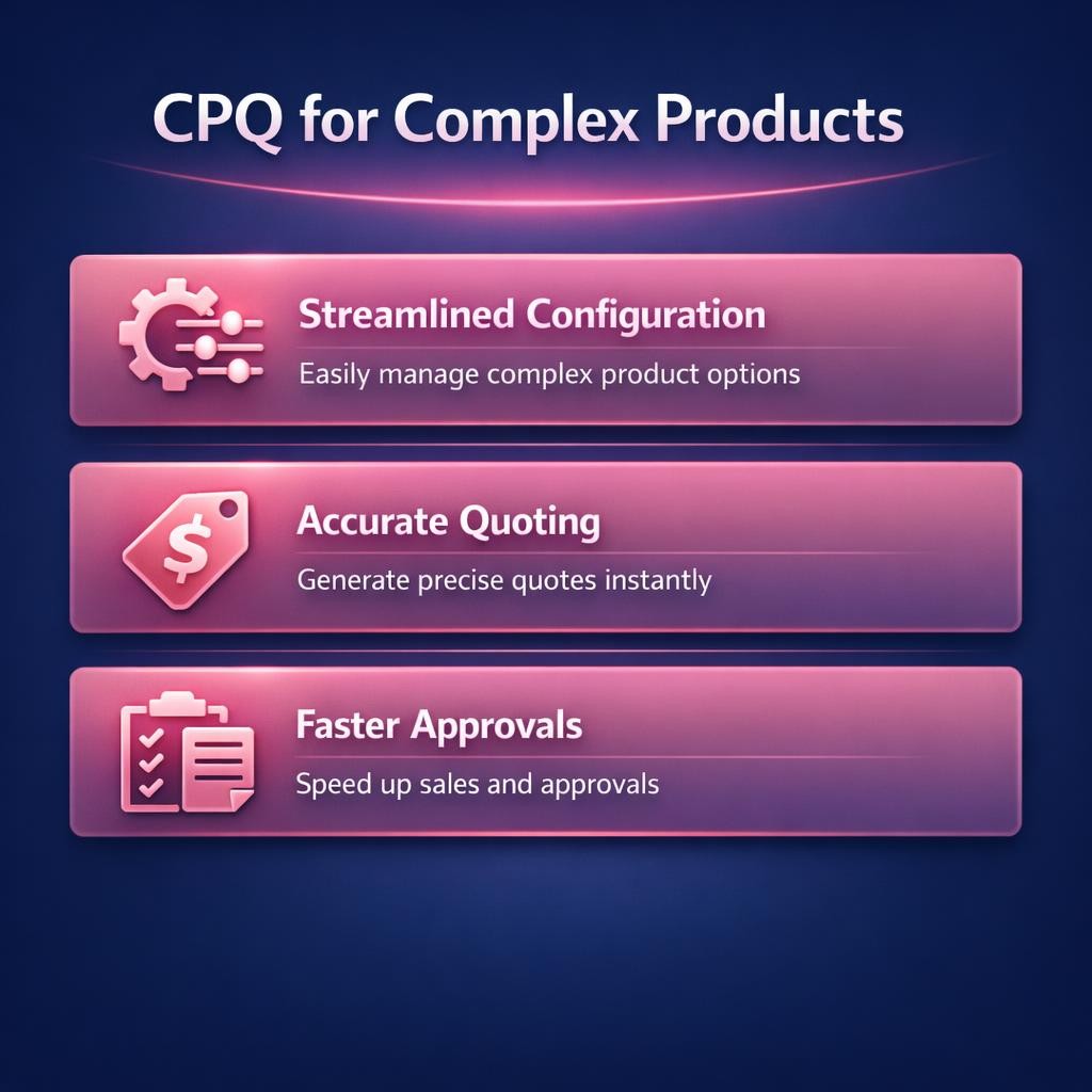 CPQ for Complex Products — key stats, steps and framework infographic for B2B revenue teams | Revspire