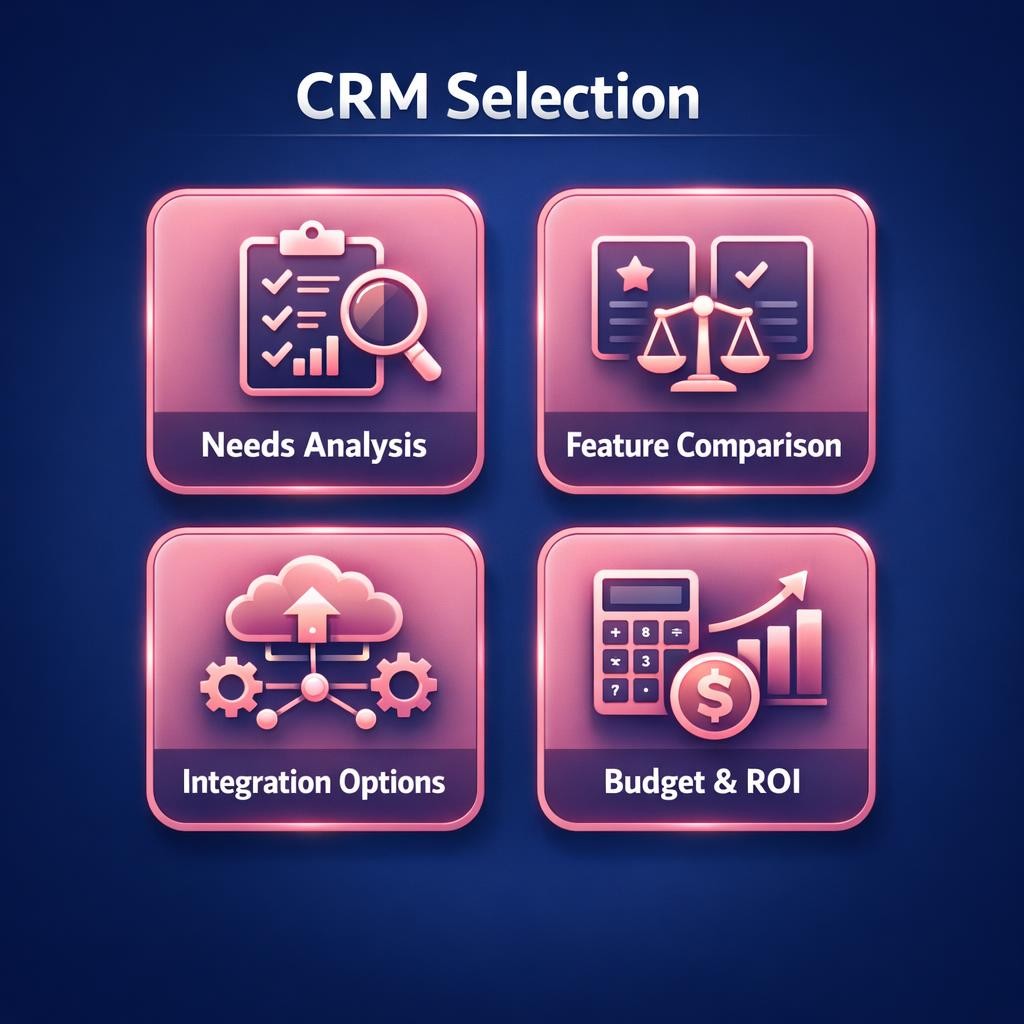 CRM Selection — key stats, steps and framework infographic for B2B revenue teams | Revspire