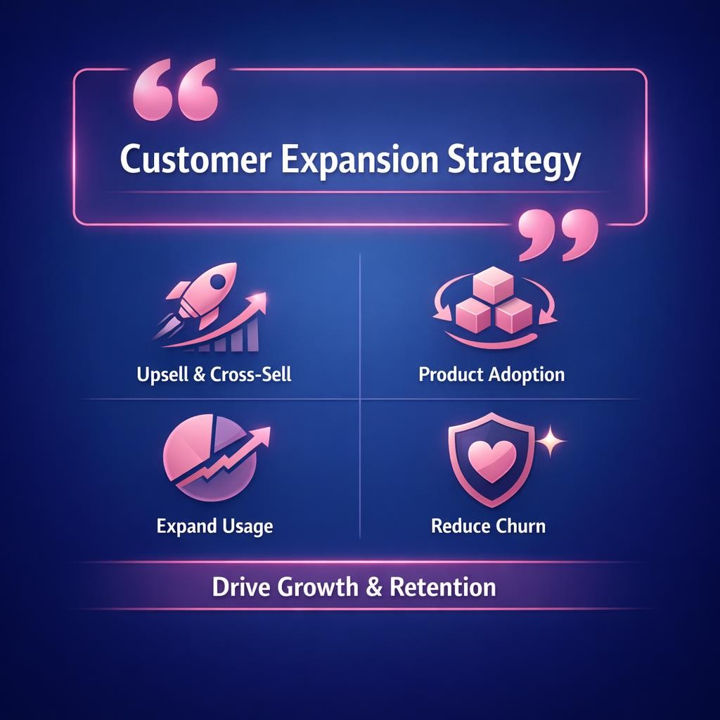 Customer Expansion Strategy — key stats, steps and framework infographic for B2B revenue teams | Revspire