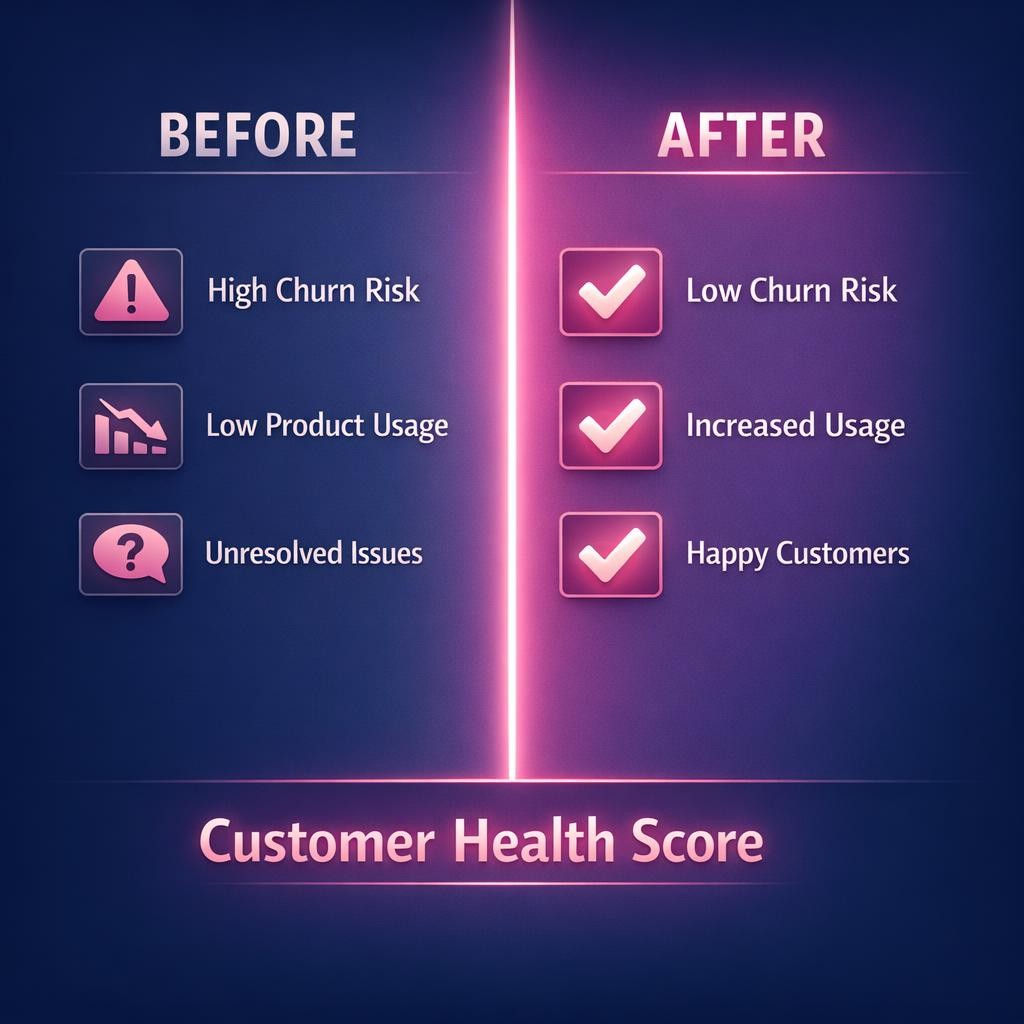 Customer Health Score — key stats, steps and framework infographic for B2B revenue teams | Revspire