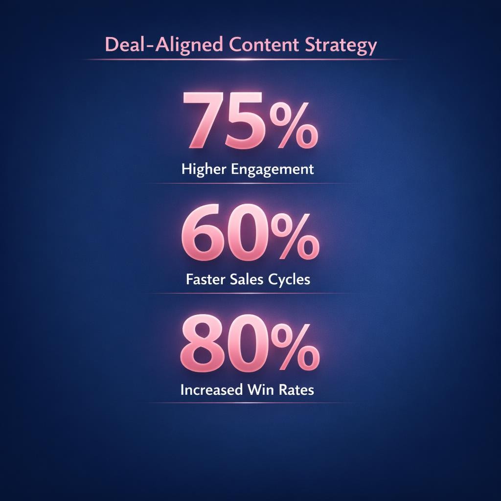 Deal-Aligned Content Strategy — key stats, steps and framework infographic for B2B revenue teams | Revspire