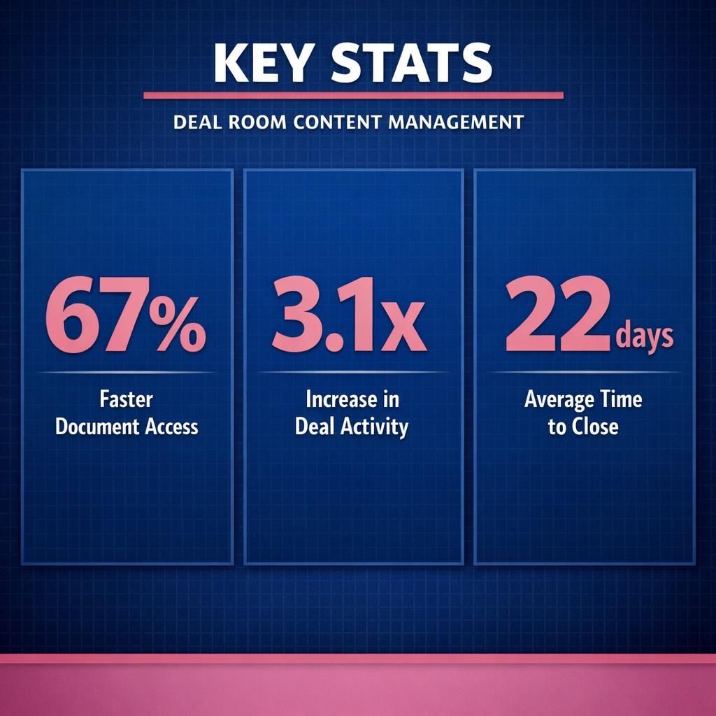 Deal Room Content Management — key stats, steps and framework infographic for B2B revenue teams | Revspire