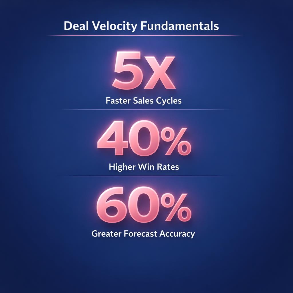 Deal Velocity Fundamentals — key stats, steps and framework infographic for B2B revenue teams | Revspire