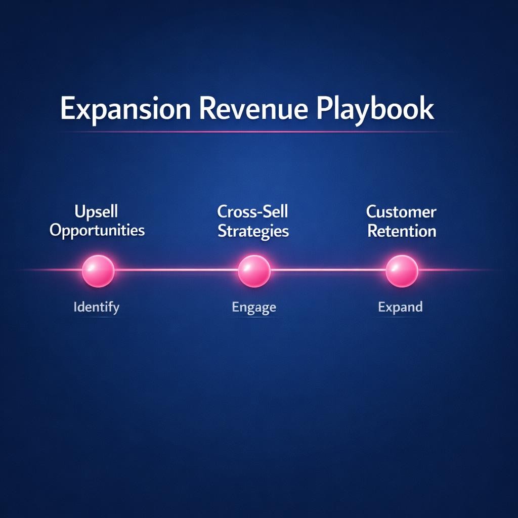 Expansion Revenue Playbook — key stats, steps and framework infographic for B2B revenue teams | Revspire