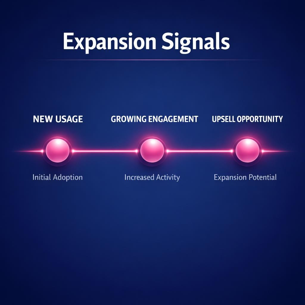 Expansion Signals — key stats, steps and framework infographic for B2B revenue teams | Revspire