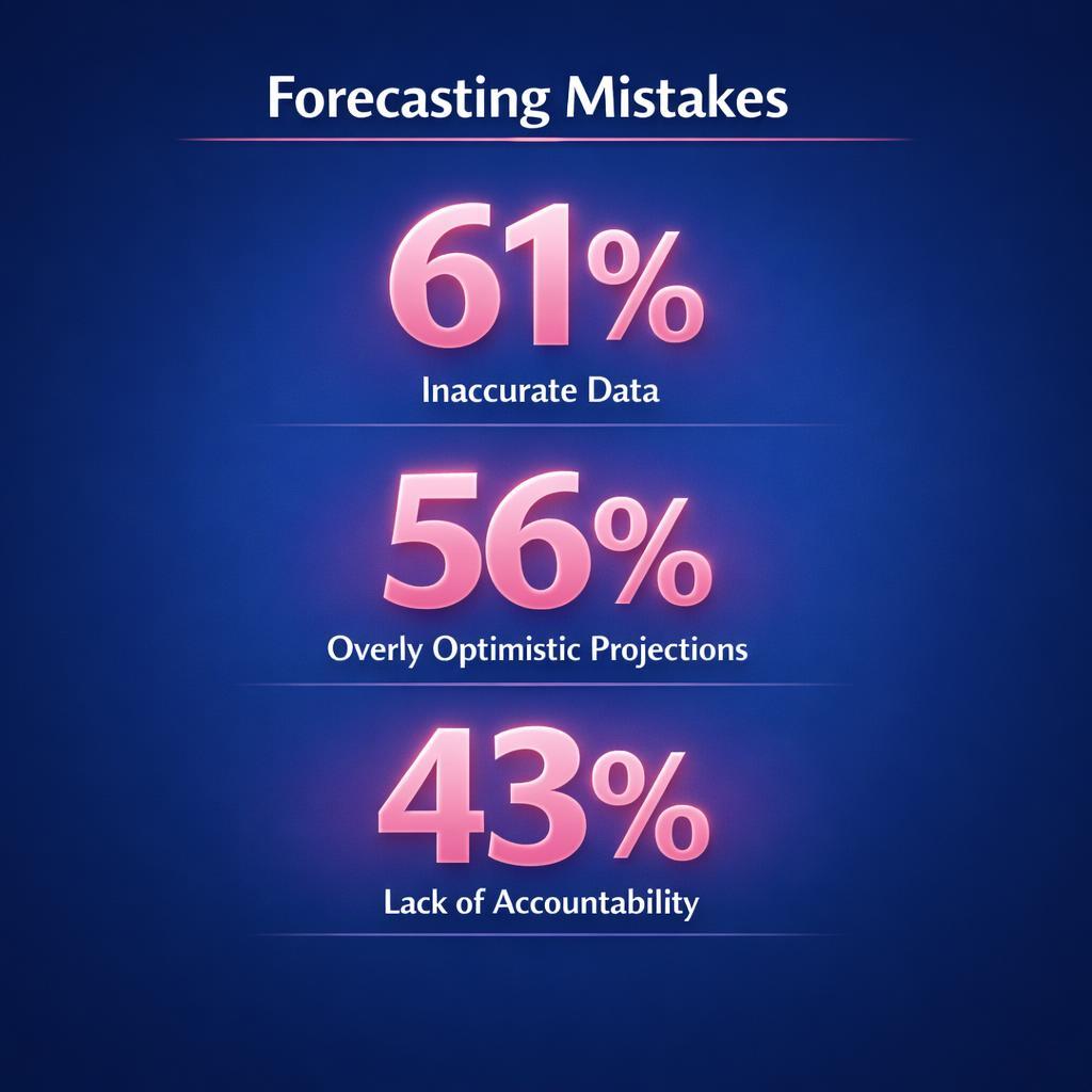 Forecasting Mistakes — key stats, steps and framework infographic for B2B revenue teams | Revspire