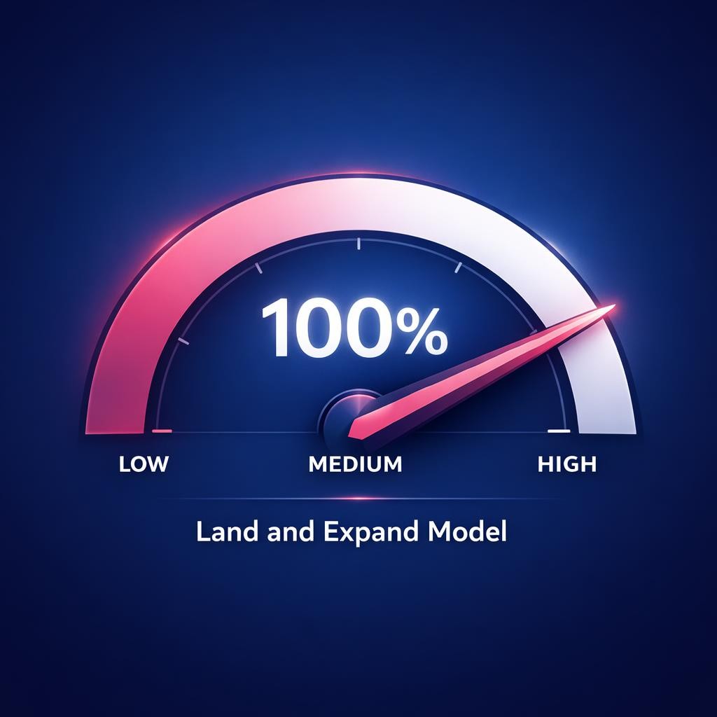 Land and Expand Model — key stats, steps and framework infographic for B2B revenue teams | Revspire