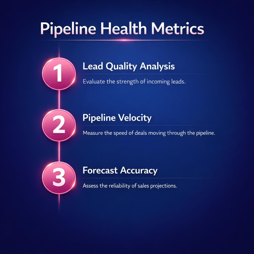 Pipeline Health Metrics — key stats, steps and framework infographic for B2B revenue teams | Revspire