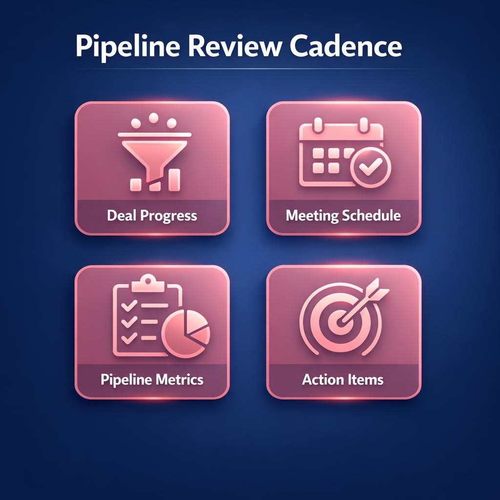 Pipeline Review Cadence — key stats, steps and framework infographic for B2B revenue teams | Revspire