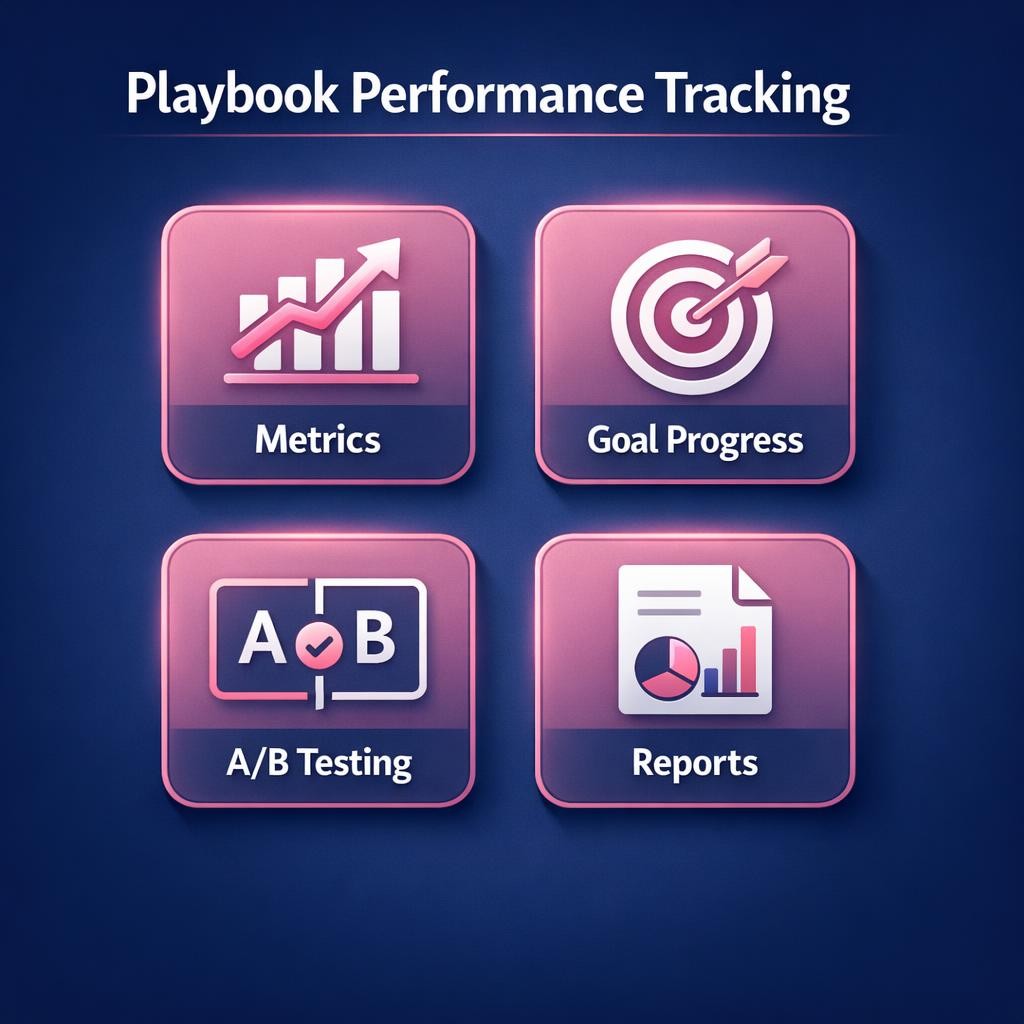 Playbook Performance Tracking — key stats, steps and framework infographic for B2B revenue teams | Revspire
