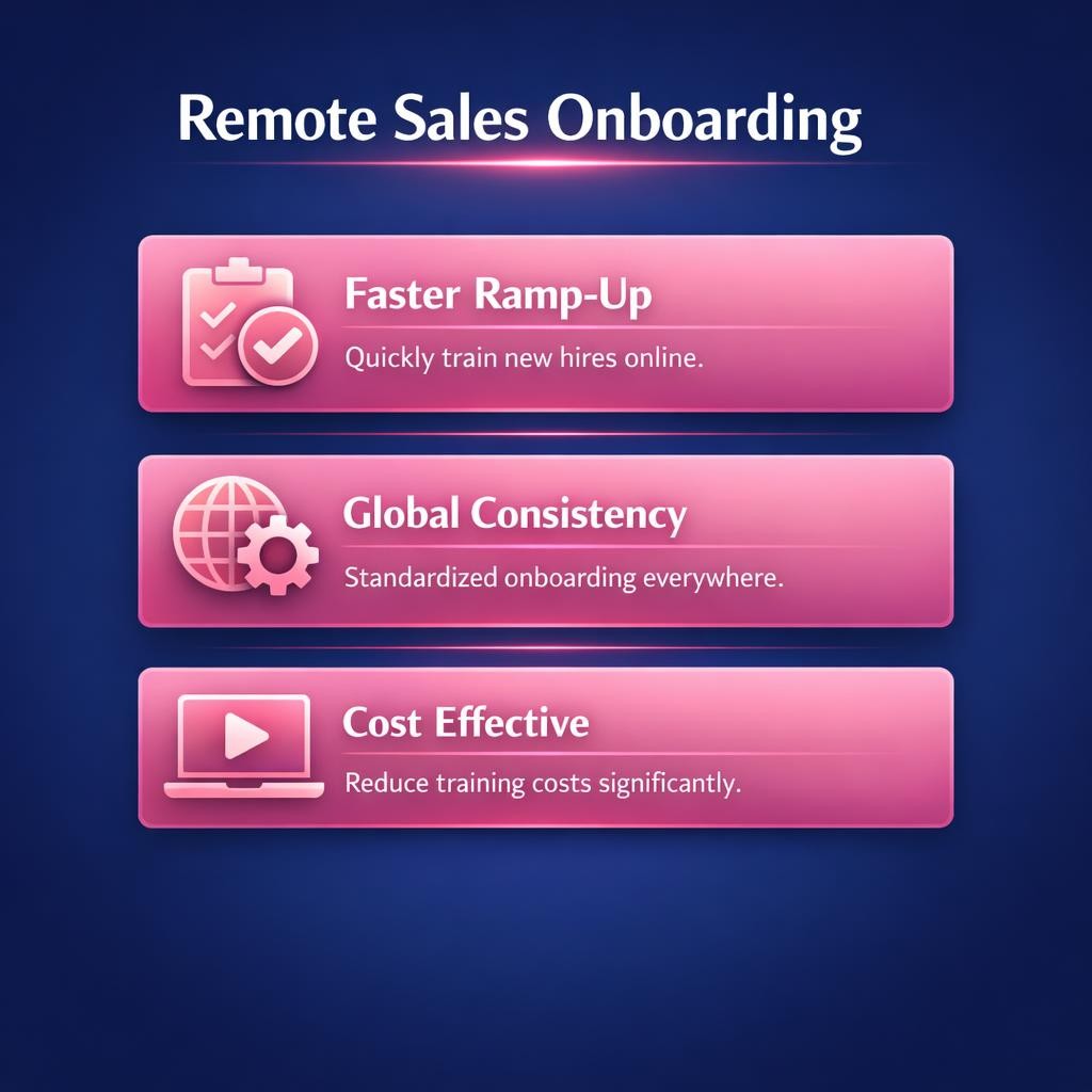 Remote Sales Onboarding — key stats, steps and framework infographic for B2B revenue teams | Revspire