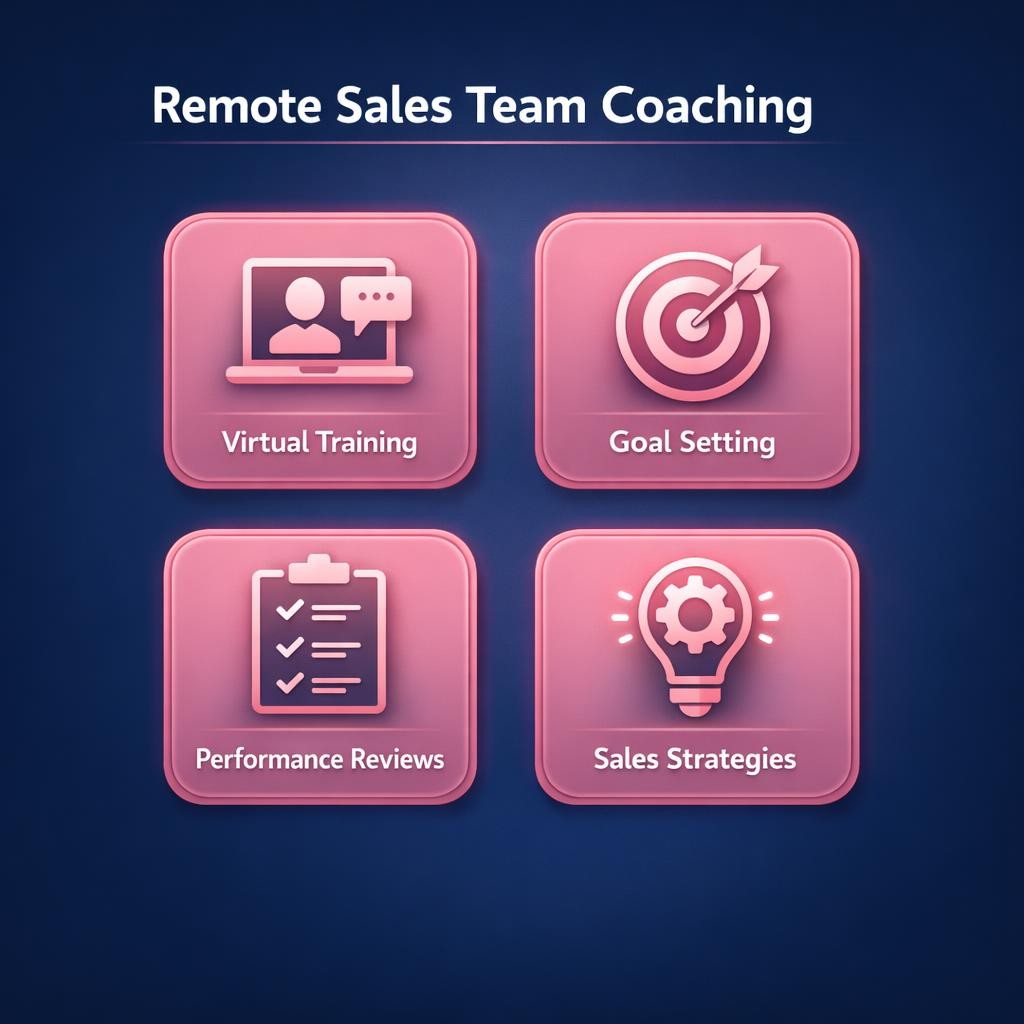 Remote Sales Team Coaching — key stats, steps and framework infographic for B2B revenue teams | Revspire