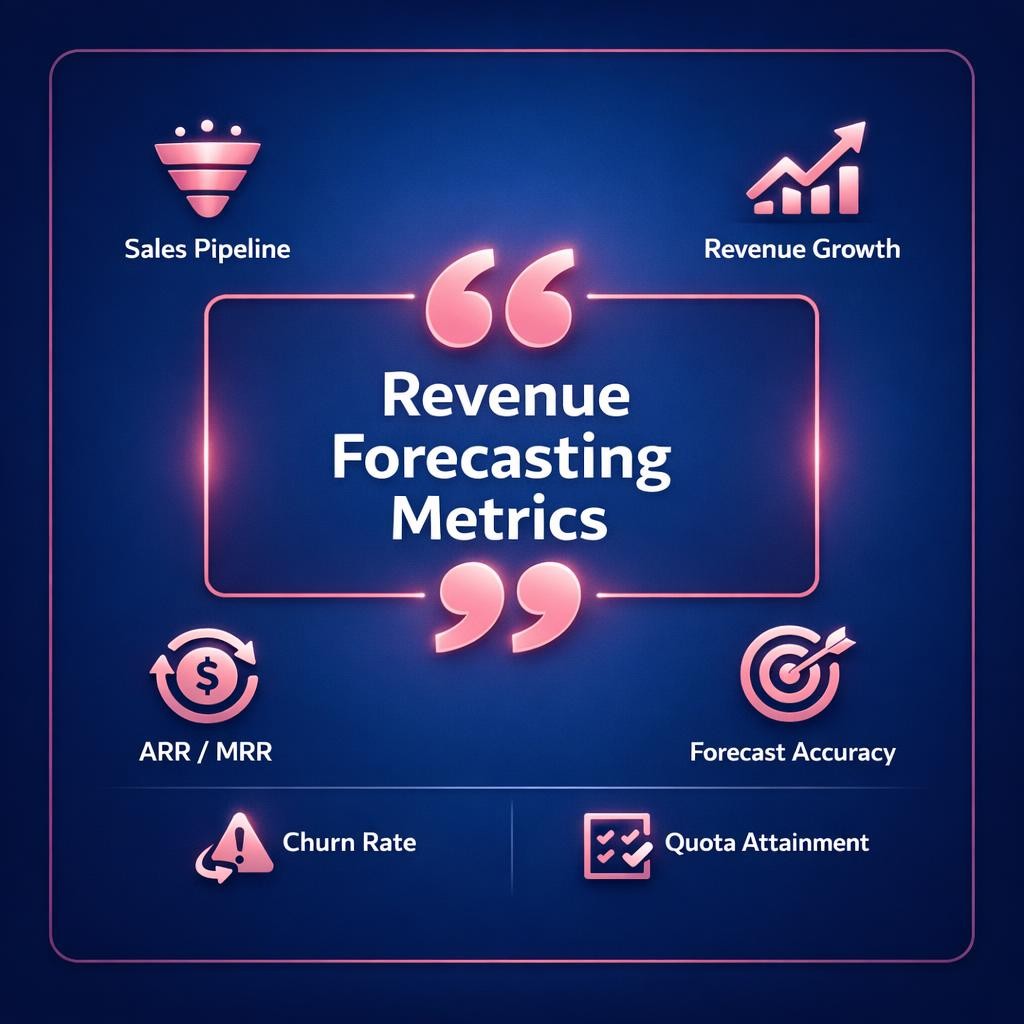 Revenue Forecasting Metrics — key stats, steps and framework infographic for B2B revenue teams | Revspire