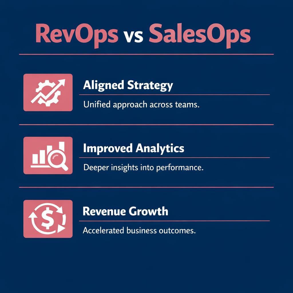 RevOps vs SalesOps — key stats, steps and framework infographic for B2B revenue teams | Revspire