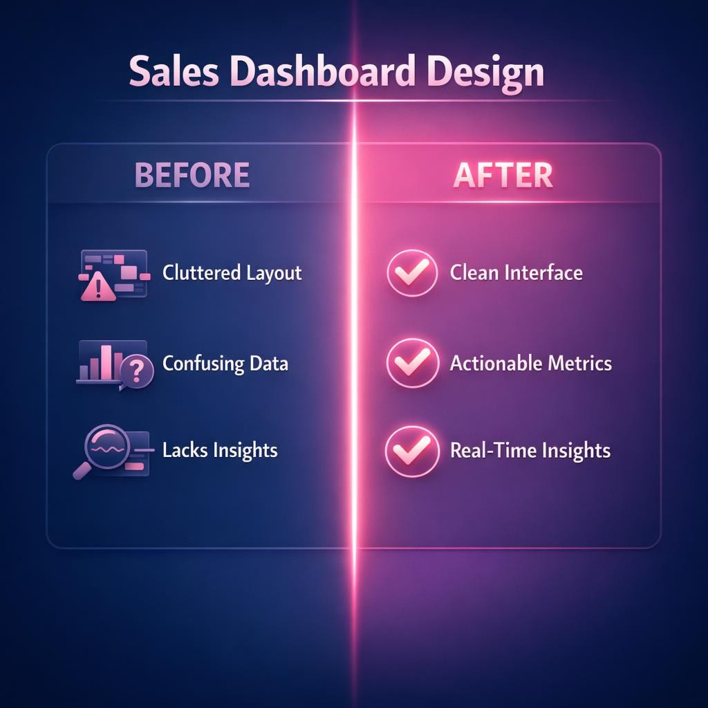 Sales Dashboard Design — key stats, steps and framework infographic for B2B revenue teams | Revspire