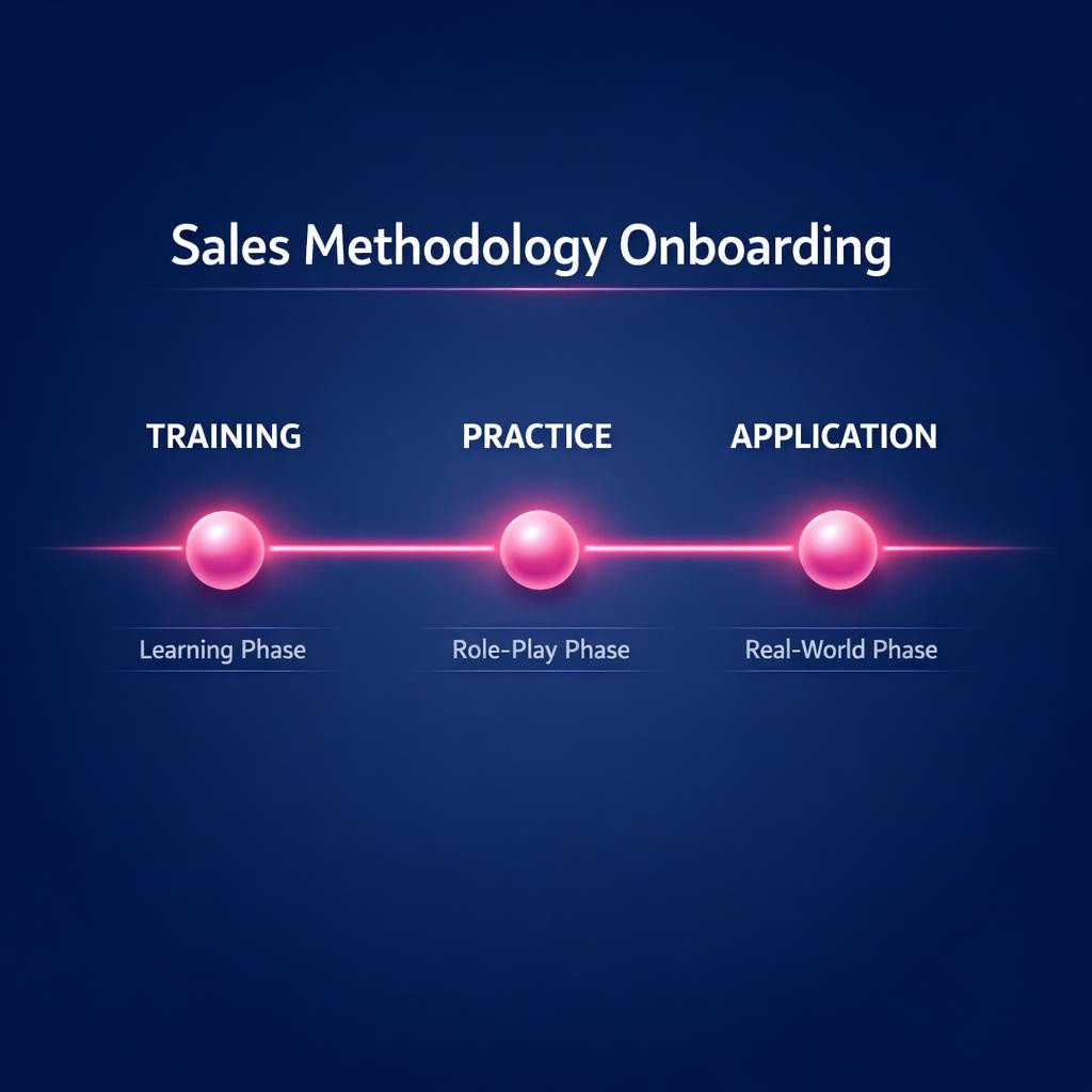 Sales Methodology Onboarding — key stats, steps and framework infographic for B2B revenue teams | Revspire