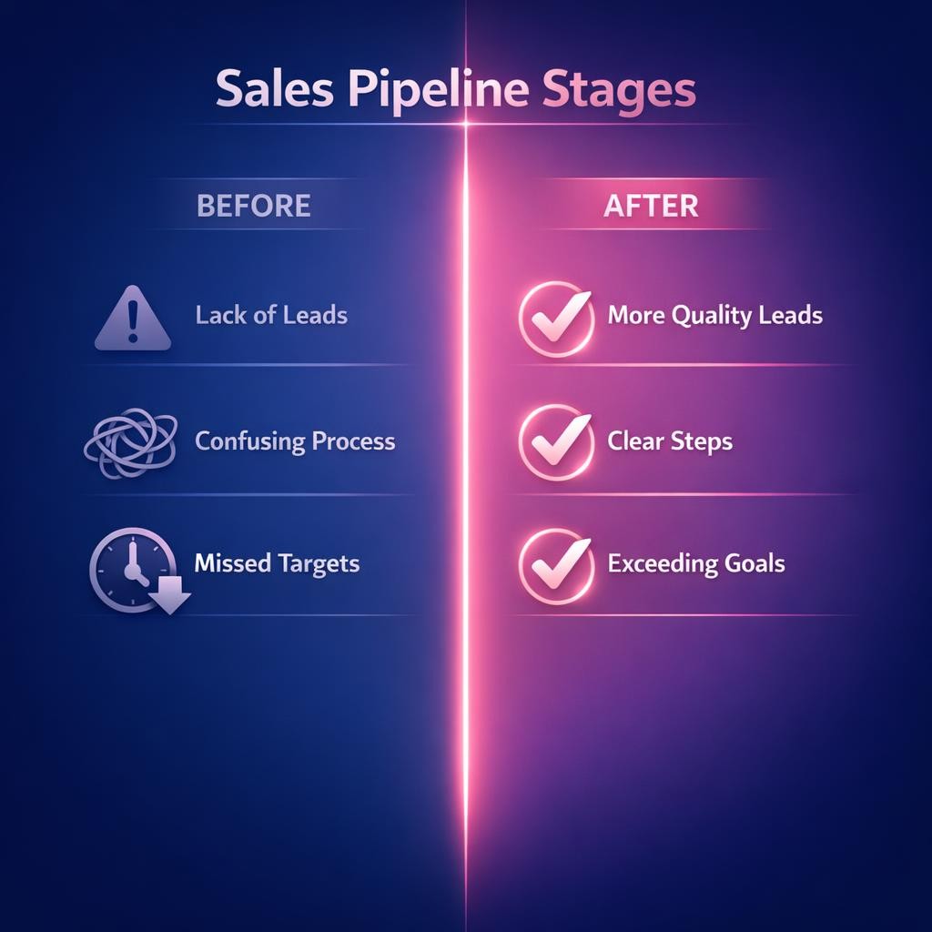 Sales Pipeline Stages — key stats, steps and framework infographic for B2B revenue teams | Revspire