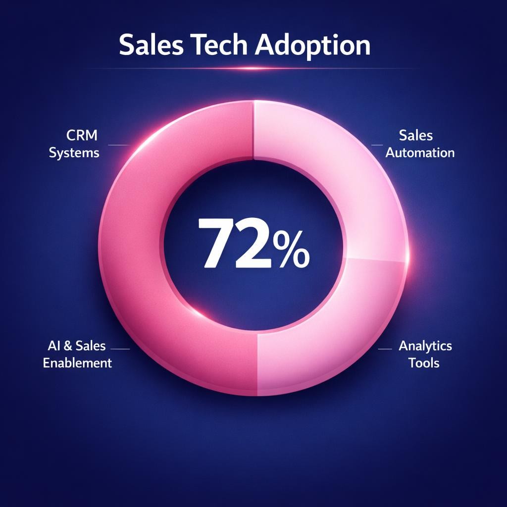 Sales Tech Adoption — key stats, steps and framework infographic for B2B revenue teams | Revspire
