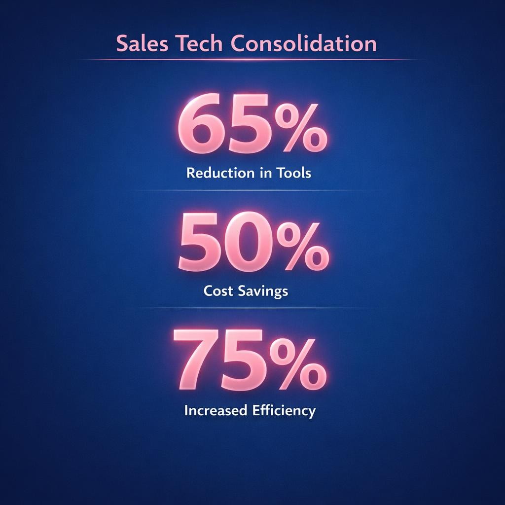 Sales Tech Consolidation — key stats, steps and framework infographic for B2B revenue teams | Revspire