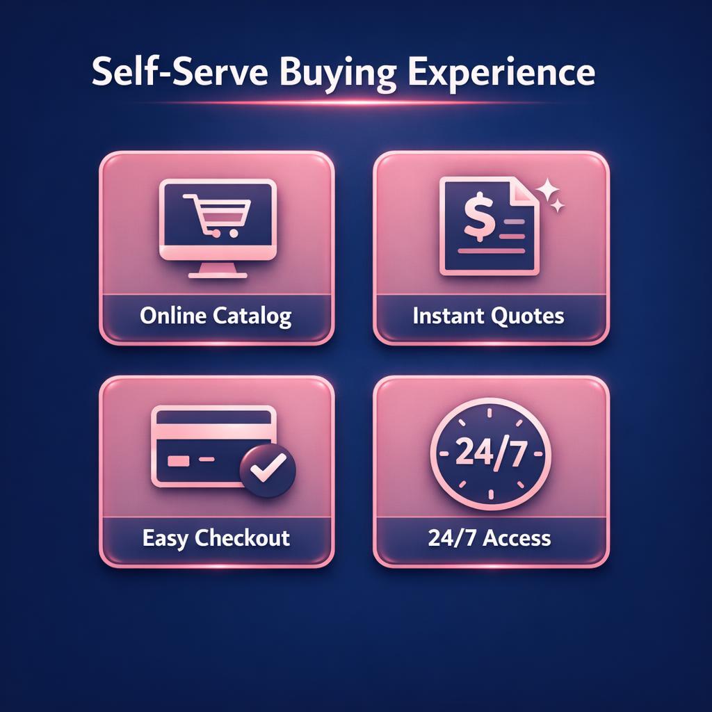 Self-Serve Buying Experience — key stats, steps and framework infographic for B2B revenue teams | Revspire