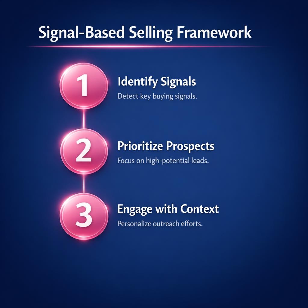 Signal-Based Selling Framework — key stats, steps and framework infographic for B2B revenue teams | Revspire