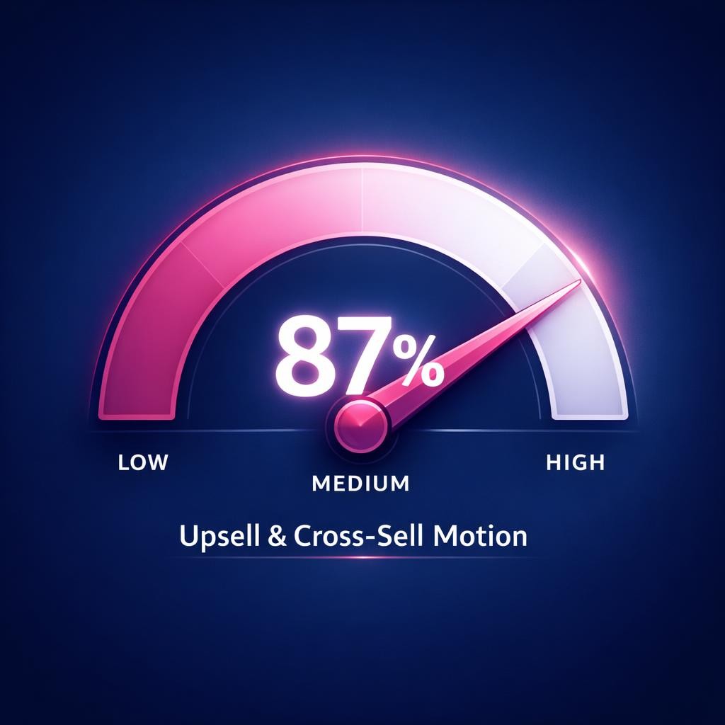 Upsell and Cross-Sell Motion — key stats, steps and framework infographic for B2B revenue teams | Revspire