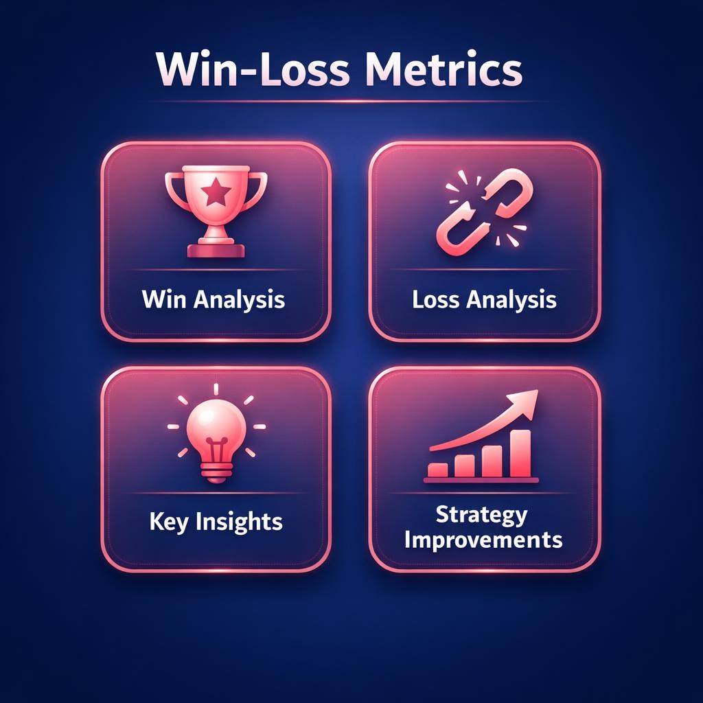 Win-Loss Metrics — key stats, steps and framework infographic for B2B revenue teams | Revspire