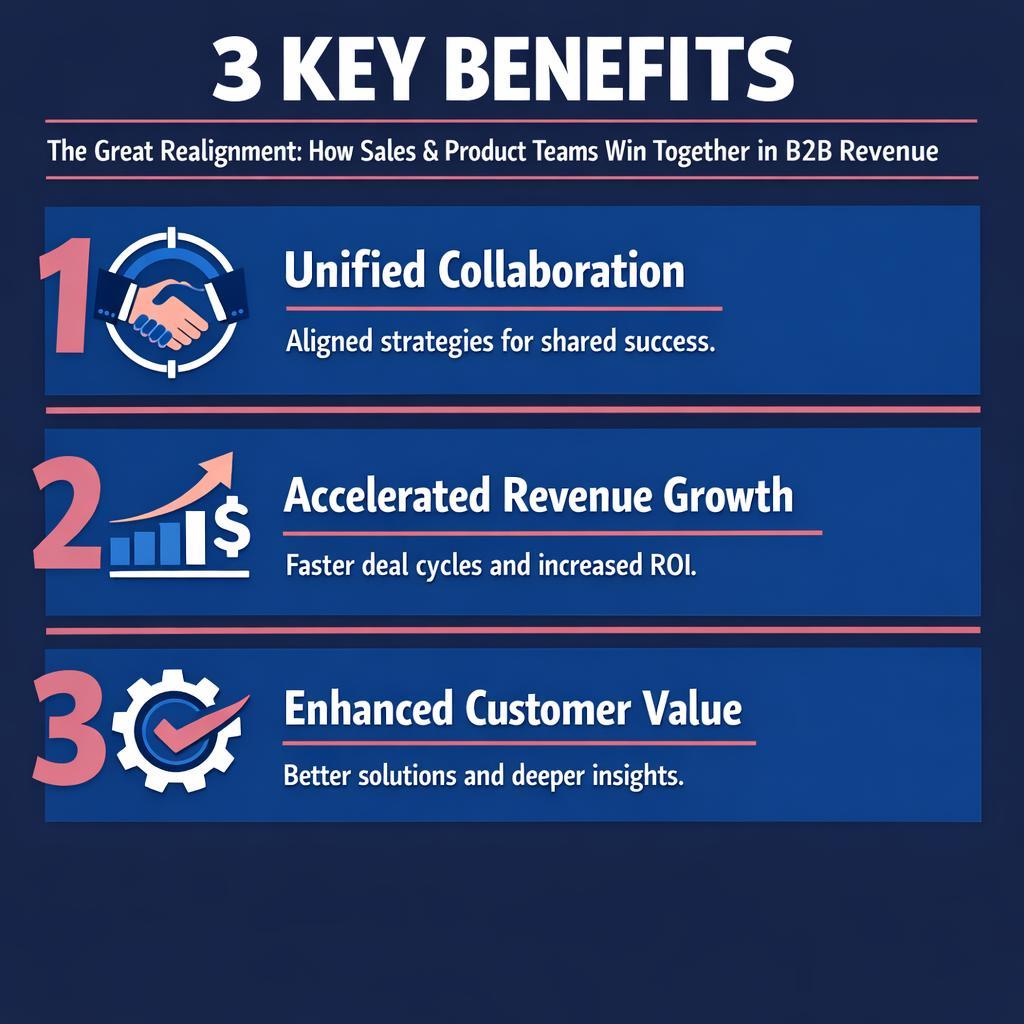 The Great Realignment: How Sales ' Product Teams Win Together in — key stats, steps and framework infographic for B2B revenue teams | Revspire