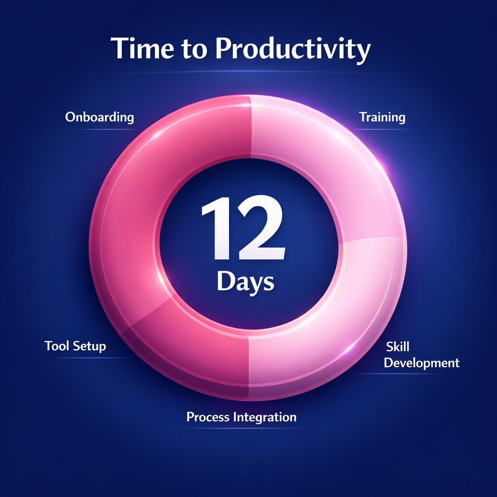 Time to Productivity — key stats, steps and framework infographic for B2B revenue teams | Revspire