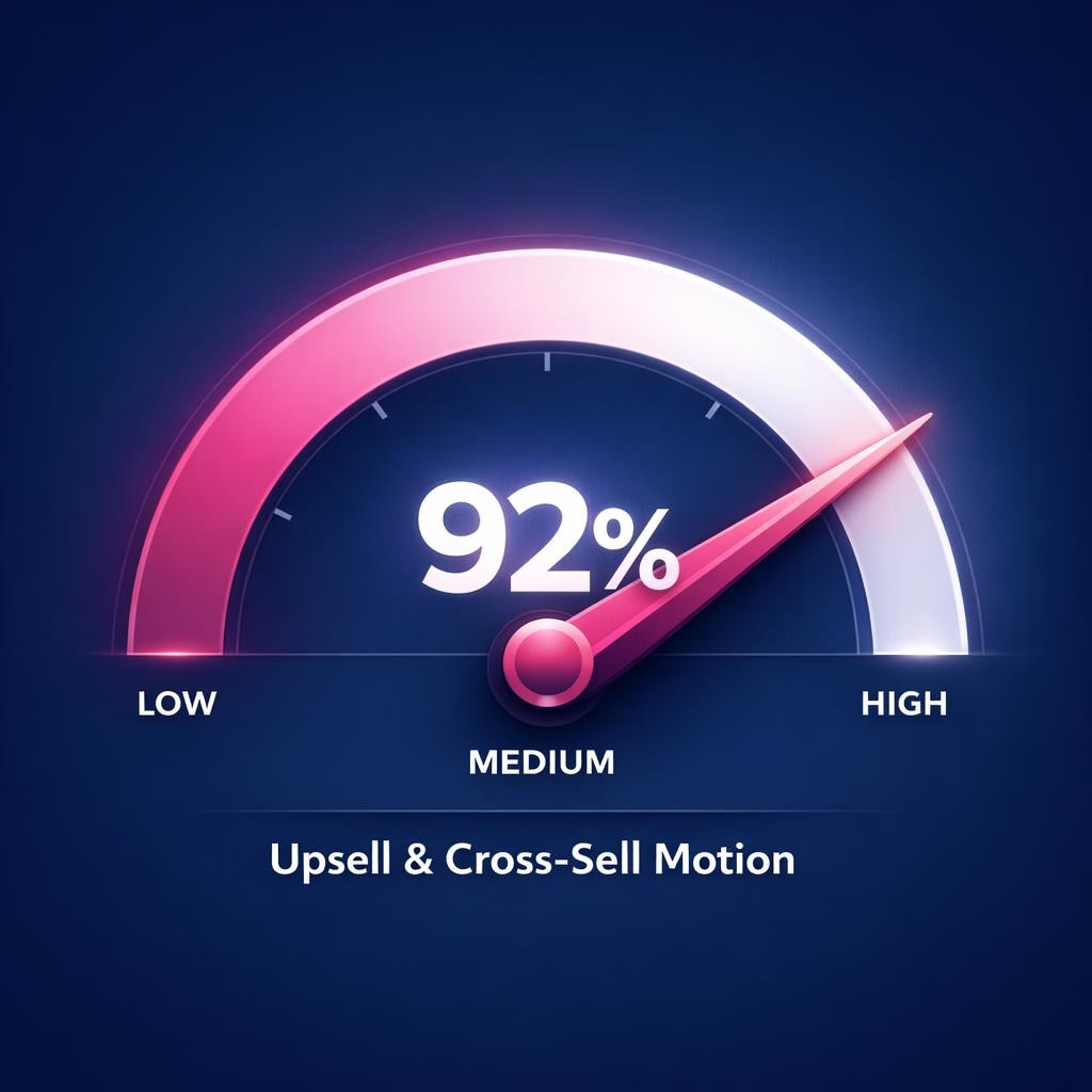 Upsell and Cross-Sell Motion — key stats, steps and framework infographic for B2B revenue teams | Revspire