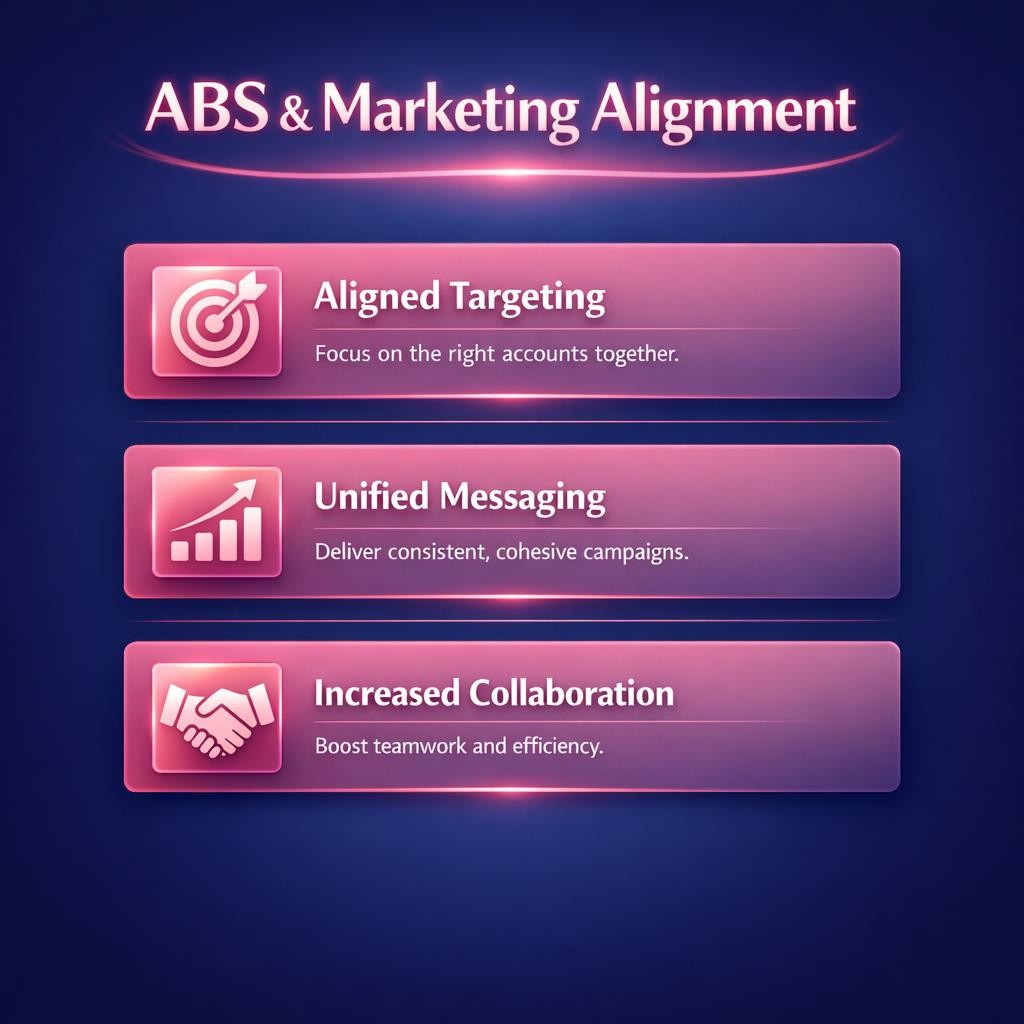ABS and Marketing Alignment — key stats, steps and framework infographic for B2B revenue teams | Revspire