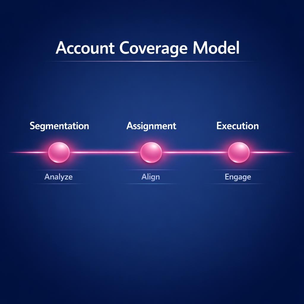 Account Coverage Model — key stats, steps and framework infographic for B2B revenue teams | Revspire