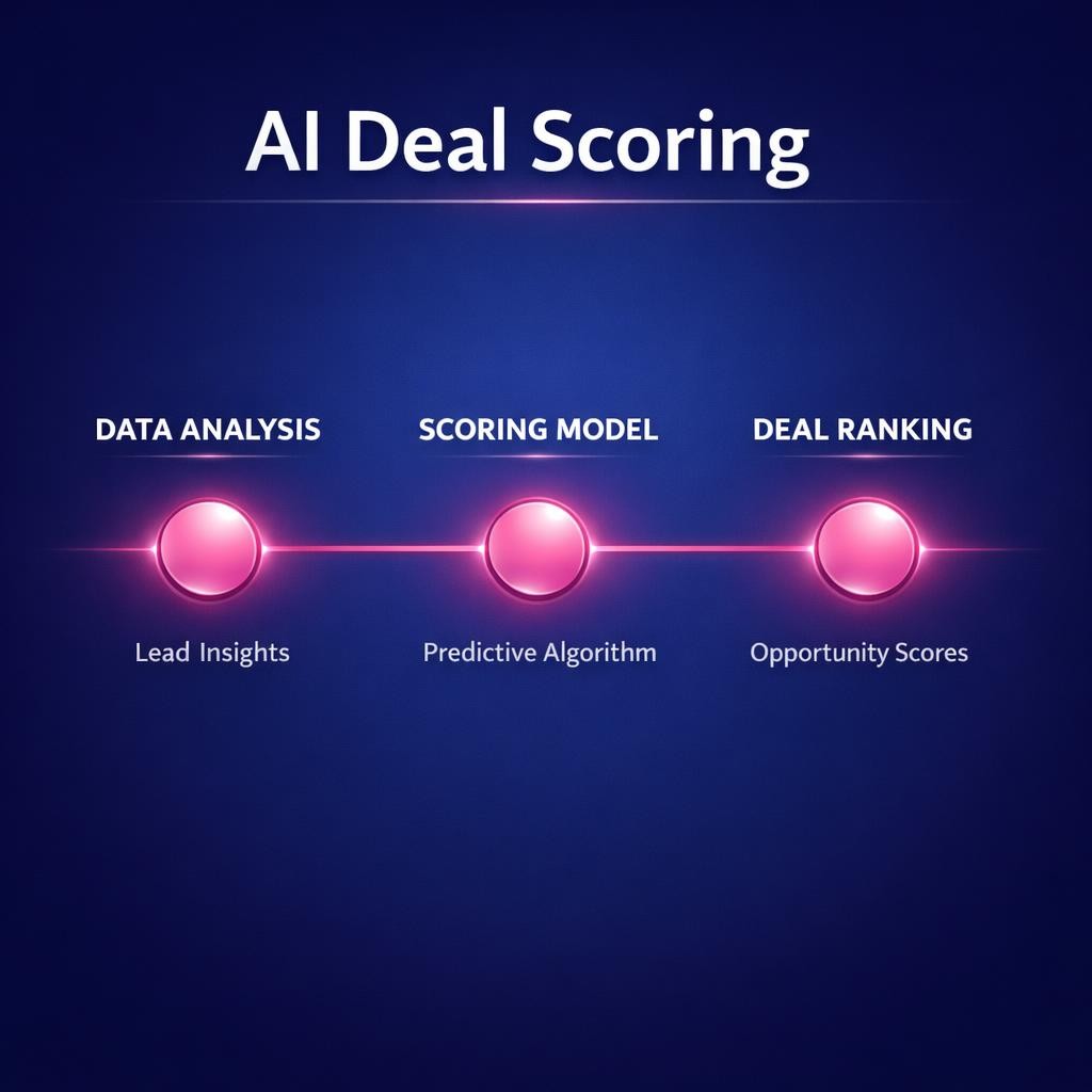 AI Deal Scoring — key stats, steps and framework infographic for B2B revenue teams | Revspire