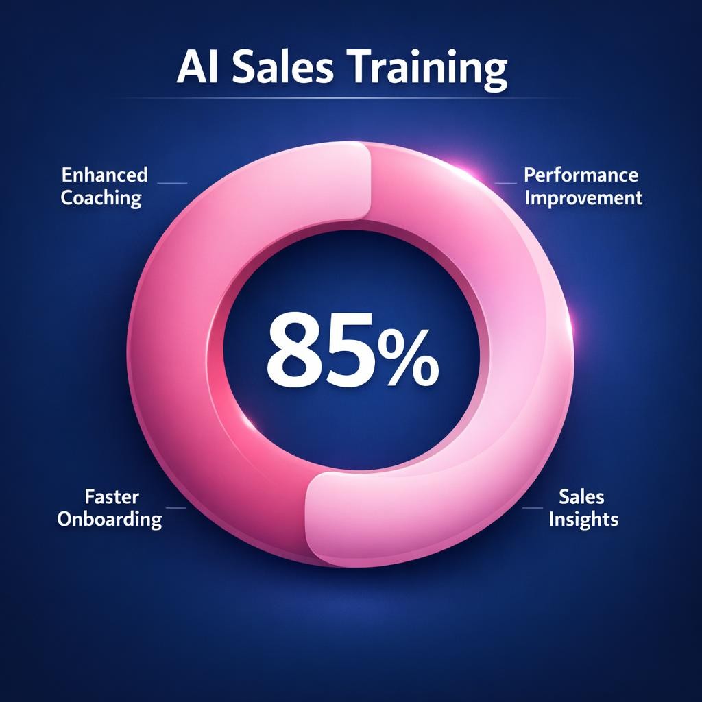 AI Sales Training — key stats, steps and framework infographic for B2B revenue teams | Revspire