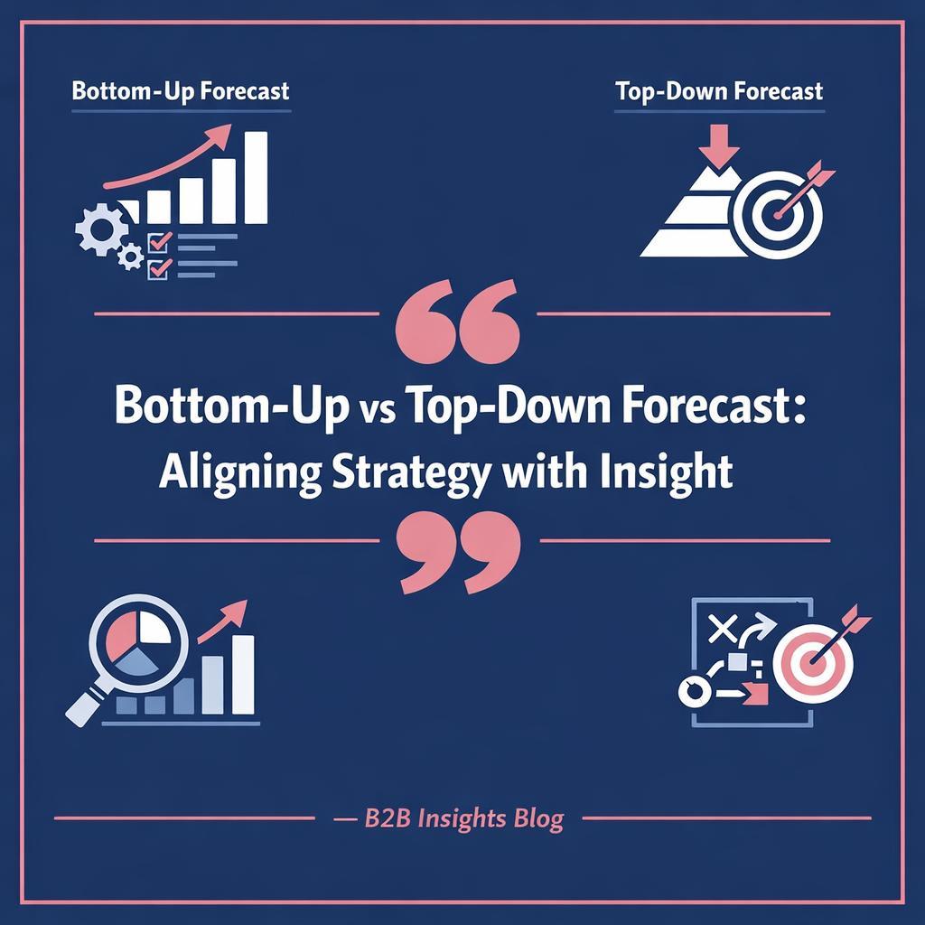 Bottom-Up vs Top-Down Forecast — key stats, steps and framework infographic for B2B revenue teams | Revspire