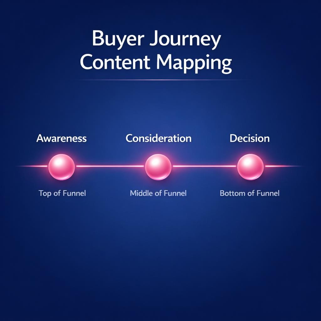 Buyer Journey Content Mapping — key stats, steps and framework infographic for B2B revenue teams | Revspire