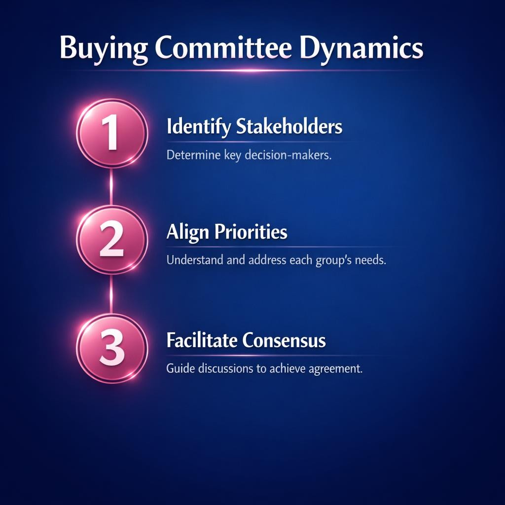 Buying Committee Dynamics — key stats, steps and framework infographic for B2B revenue teams | Revspire