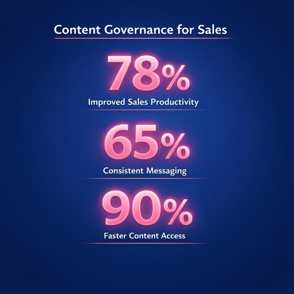 Content Governance for Sales — key stats, steps and framework infographic for B2B revenue teams | Revspire