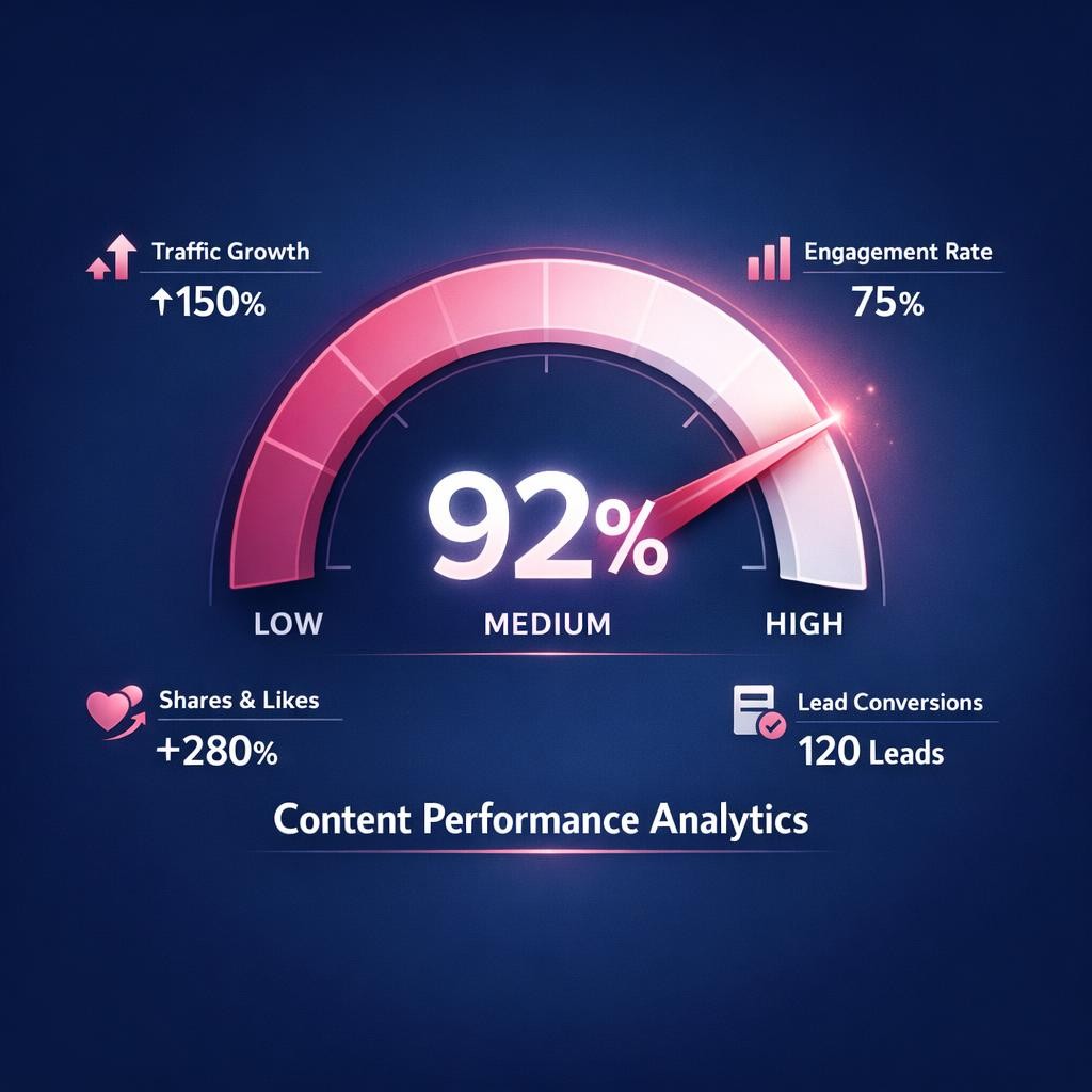 Content Performance Analytics — key stats, steps and framework infographic for B2B revenue teams | Revspire