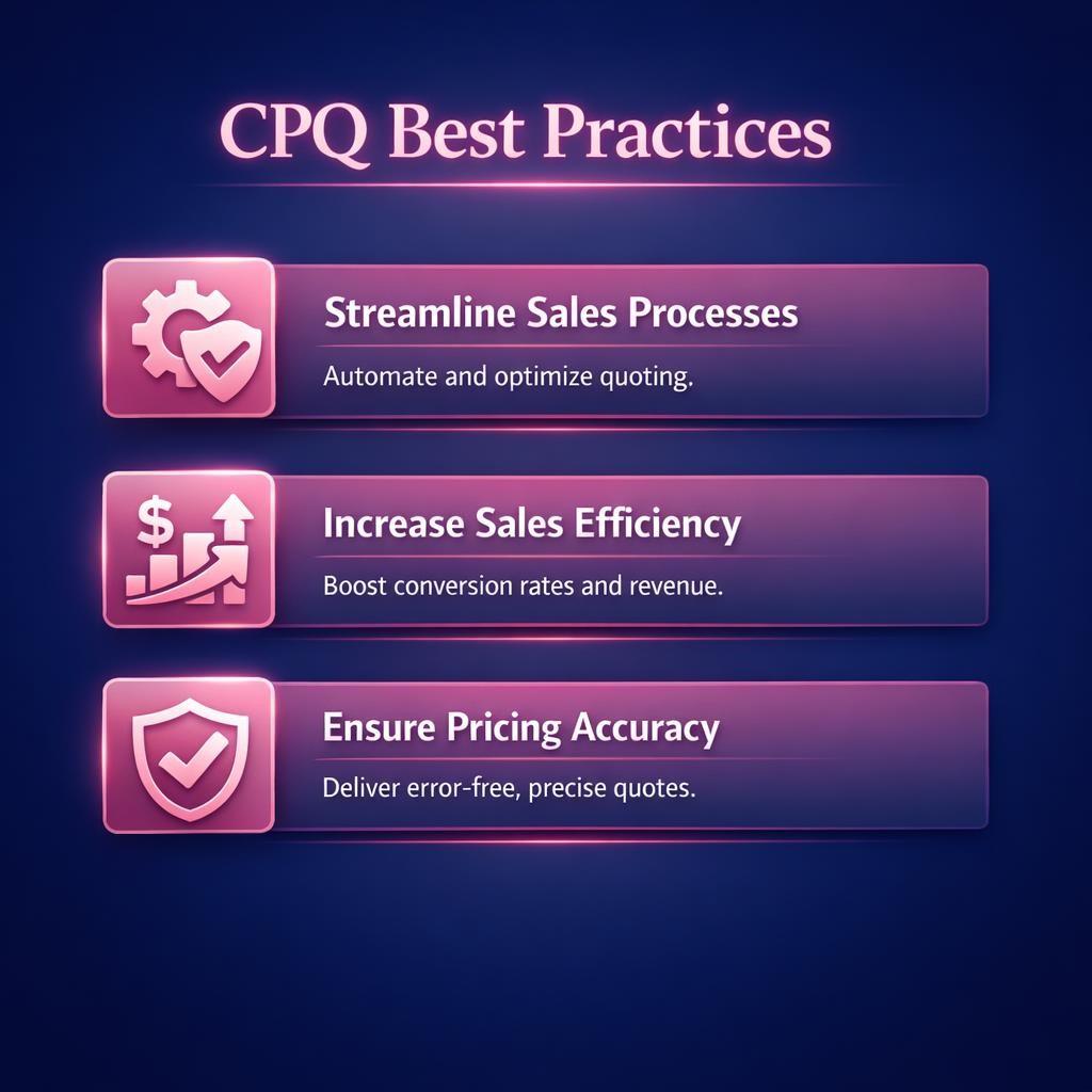 CPQ Best Practices — key stats, steps and framework infographic for B2B revenue teams | Revspire