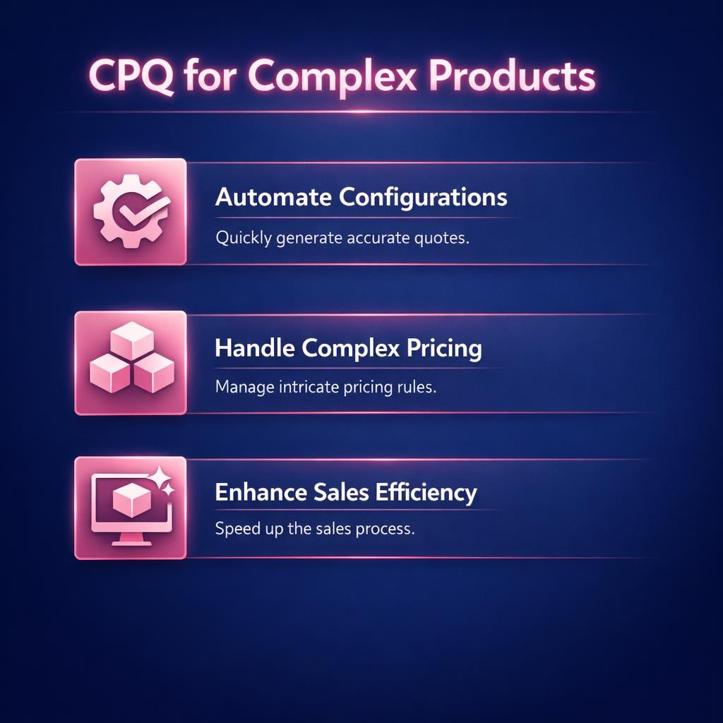 CPQ for Complex Products — key stats, steps and framework infographic for B2B revenue teams | Revspire