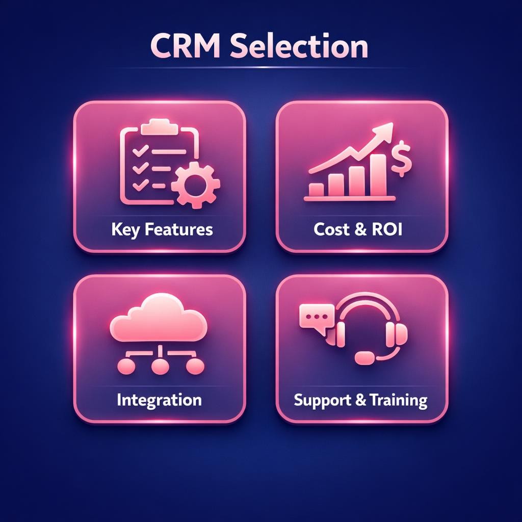 CRM Selection — key stats, steps and framework infographic for B2B revenue teams | Revspire