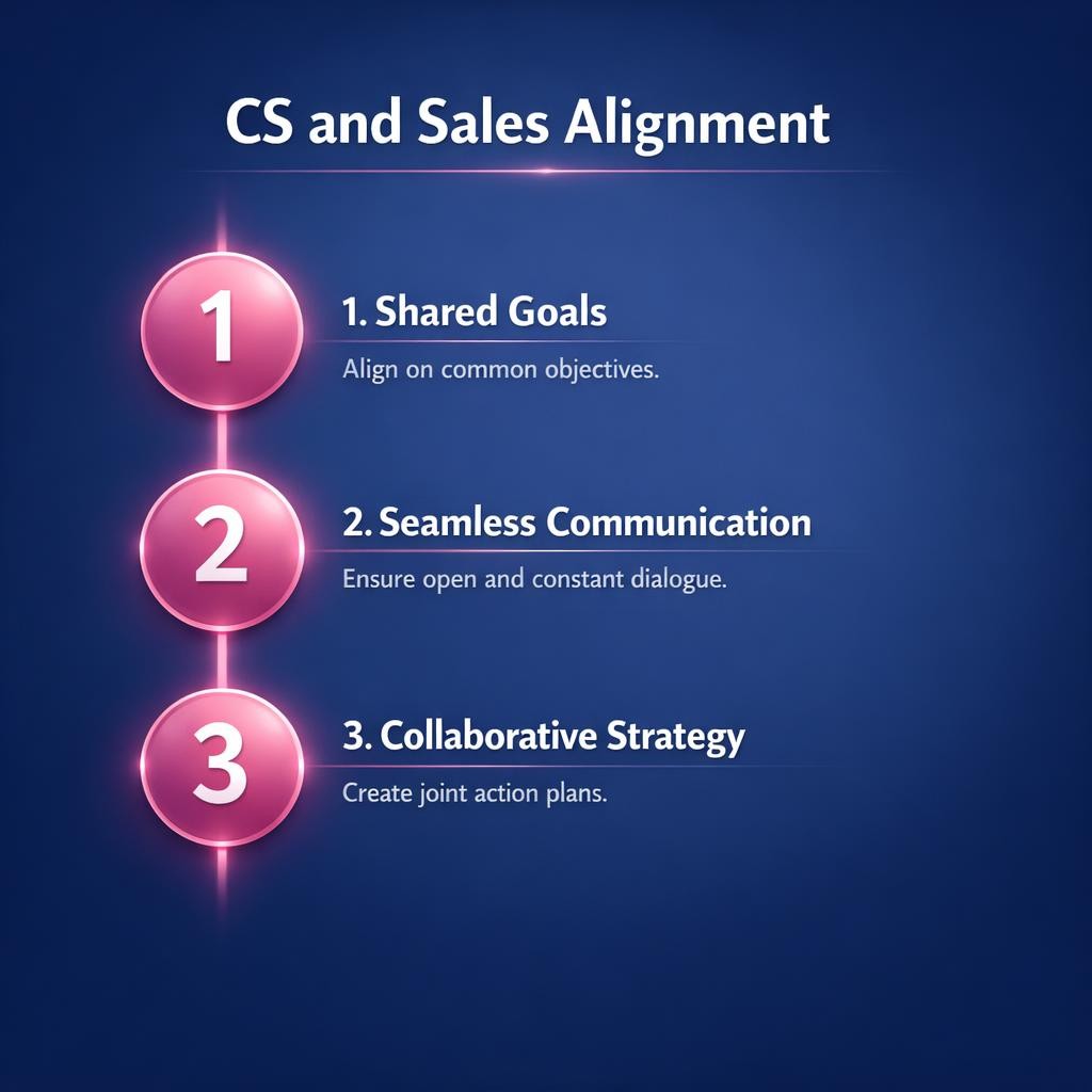 CS and Sales Alignment — key stats, steps and framework infographic for B2B revenue teams | Revspire