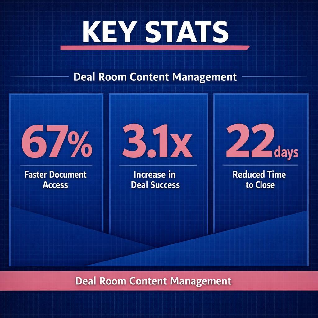 Deal Room Content Management — key stats, steps and framework infographic for B2B revenue teams | Revspire