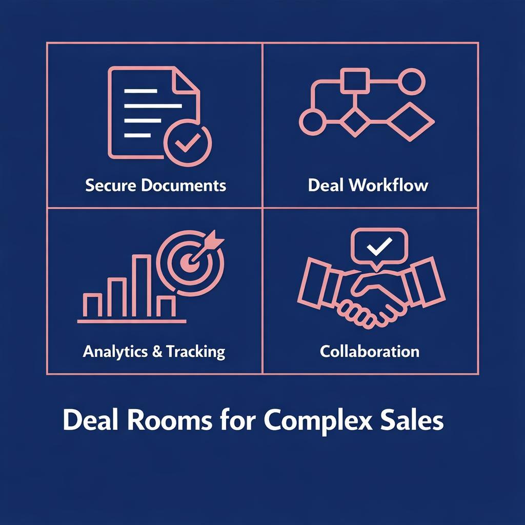Deal Rooms for Complex Sales — key stats, steps and framework infographic for B2B revenue teams | Revspire